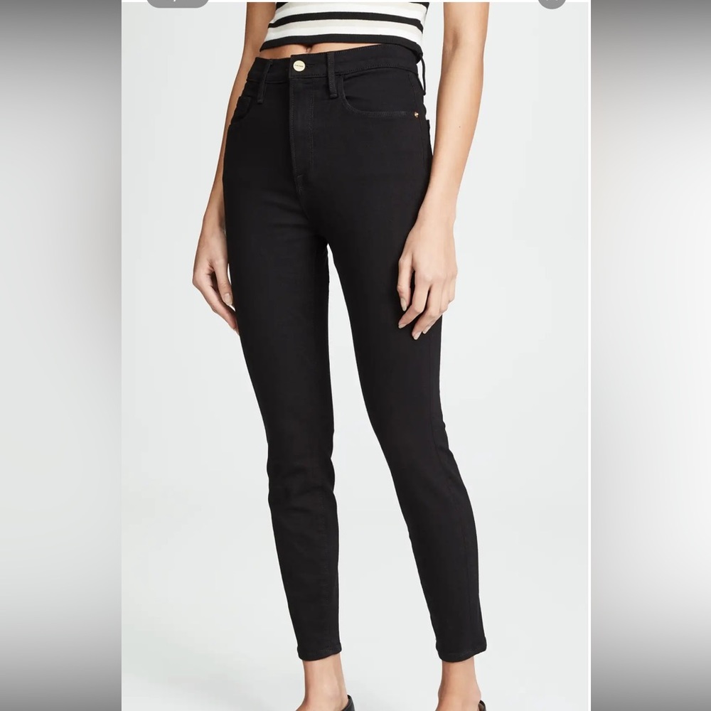 NWOT Frame Ali High Rise Cigarette Black Denim jeans